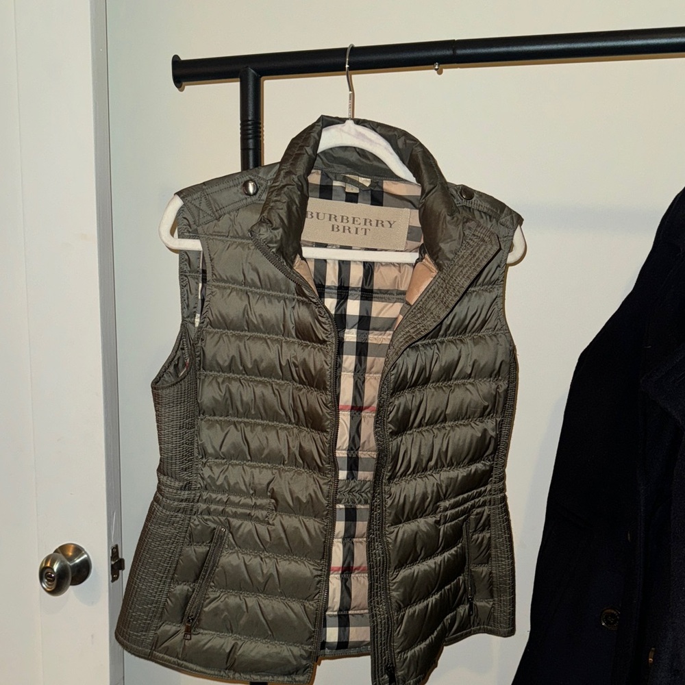 Burberry Women's Khaki Quilted Vest